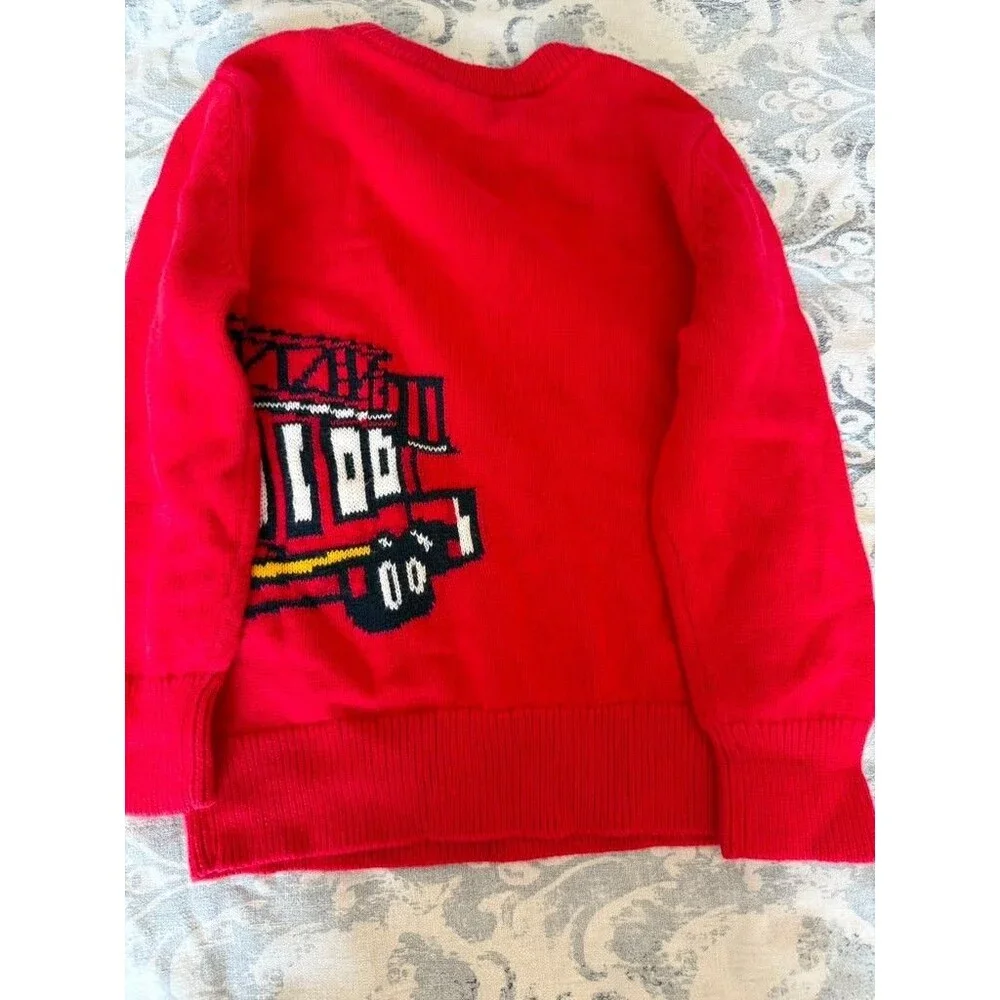 Baby Gap Boys Sweater 4T Red Train Graphic Knit Pullover Vintage Y2K